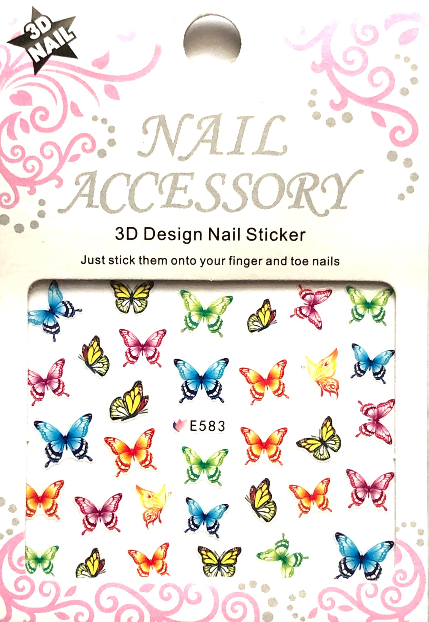 Butterfly 3D Design Nail Sticker (Mariposas) E-578 - E583