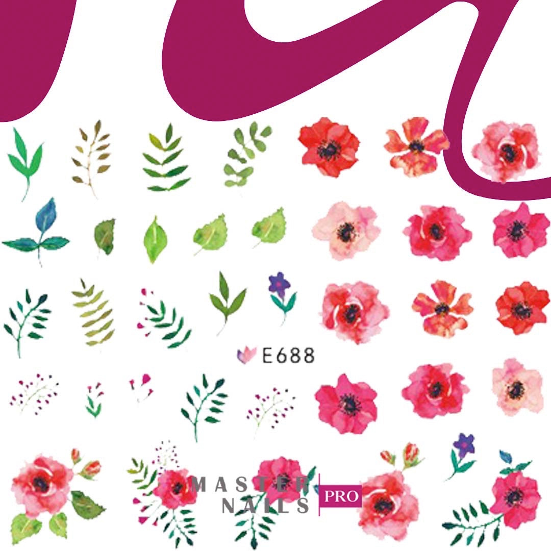 3D Nail Stickers (Flowers E688-E697)