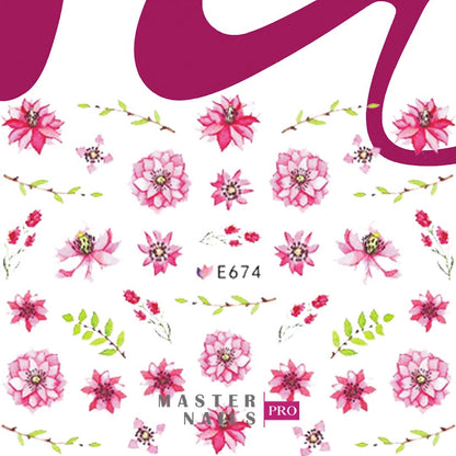 3D Nail Stickers (Flowers E666-E676)