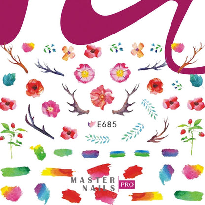3D Nail Stickers (Flowers E677-686)