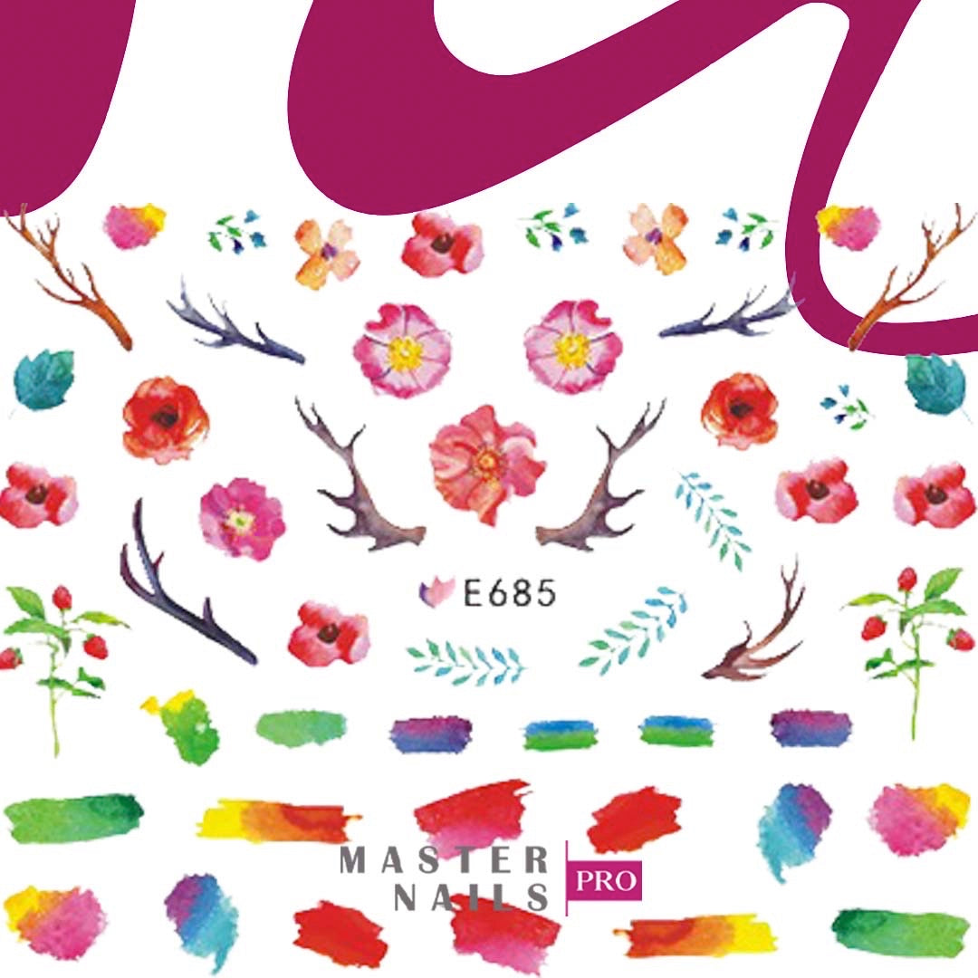 3D Nail Stickers (Flowers E677-686)