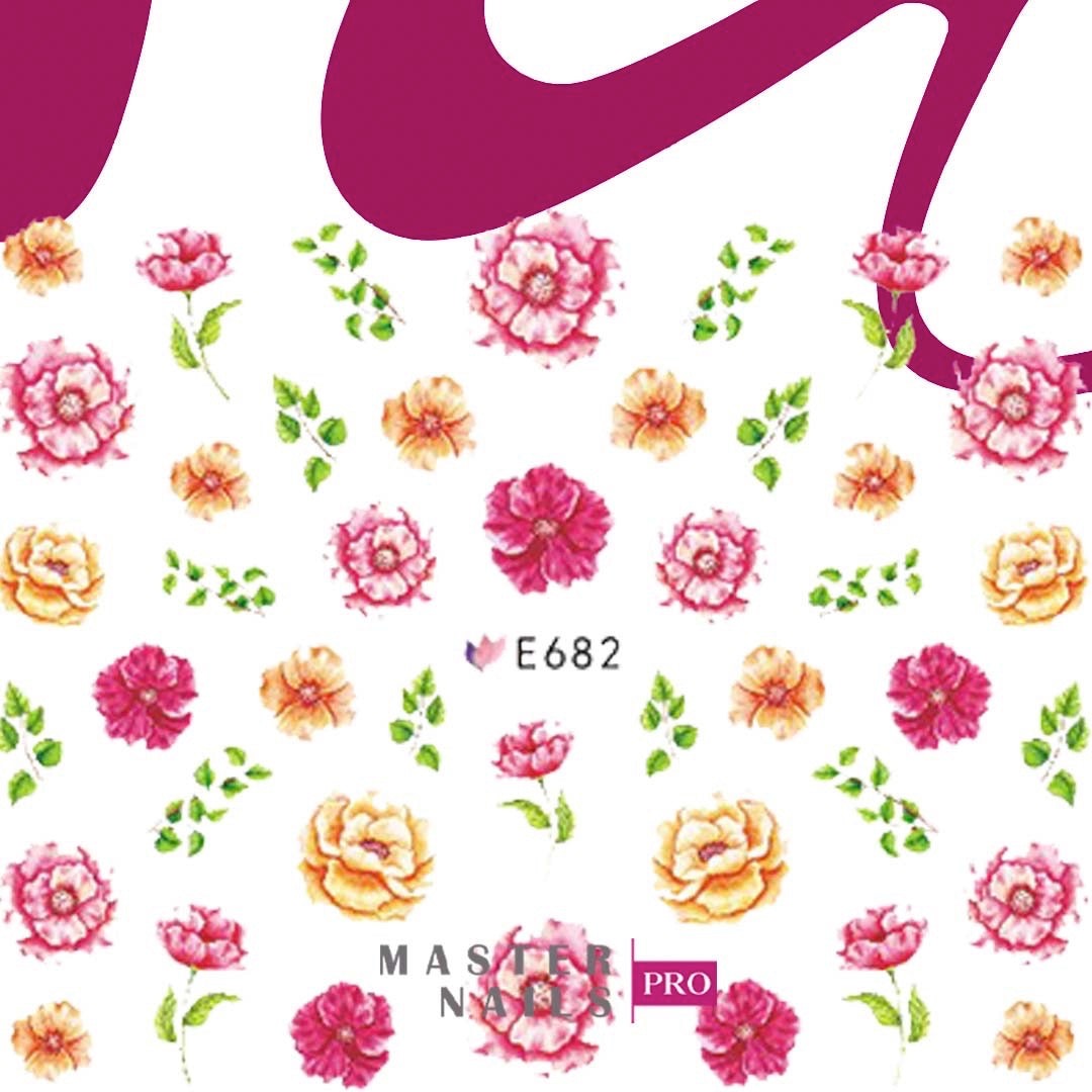 3D Nail Stickers (Flowers E677-686)