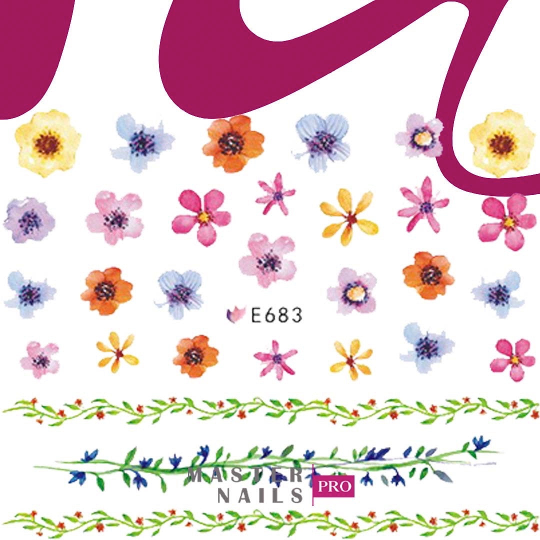 3D Nail Stickers (Flowers E677-686)