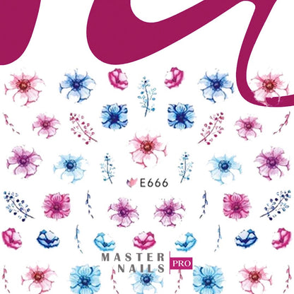 3D Nail Stickers (Flowers E666-E676)