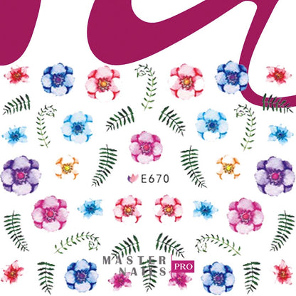 3D Nail Stickers (Flowers E666-E676)