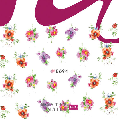 3D Nail Stickers (Flowers E688-E697)