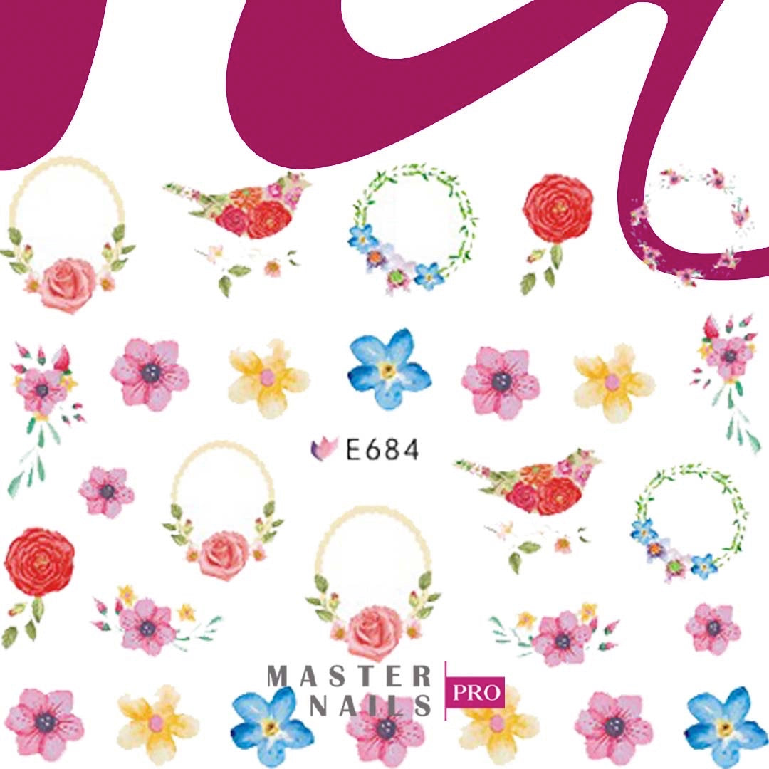 3D Nail Stickers (Flowers E677-686)